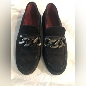 Apostrophe black suede loafers